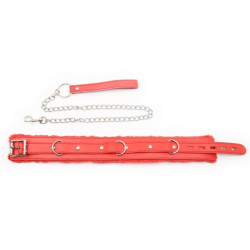 Generique Collier et laisse Fur Sweet Rouge